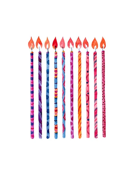 Festive multi-colored candles for the birthday. Candles for cake. — Stock Photo, Image