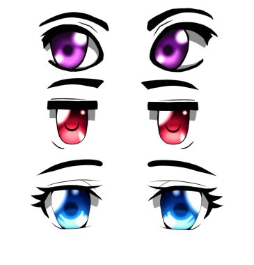 Güzel renkli anime gözleri.