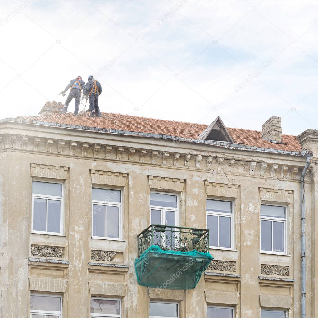 Roof repair of old building