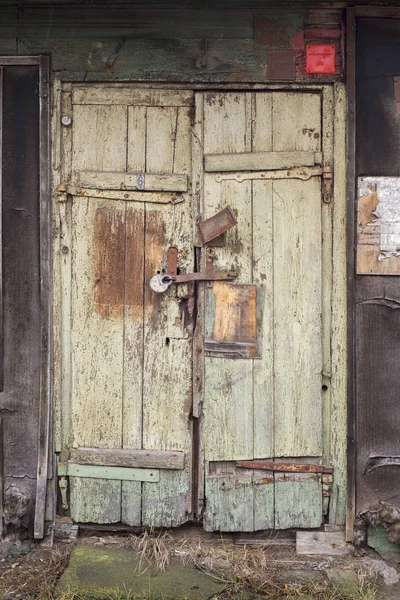 Grunge porta prancha de madeira — Fotografia de Stock