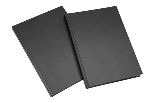 Dos libros negros aislados sobre fondo blanco — Foto de Stock