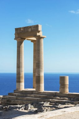 Sütunları antik Lindos, Rhodes, Yunanistan
