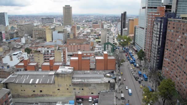 Vue sur le paysage urbain de Bogota — Video