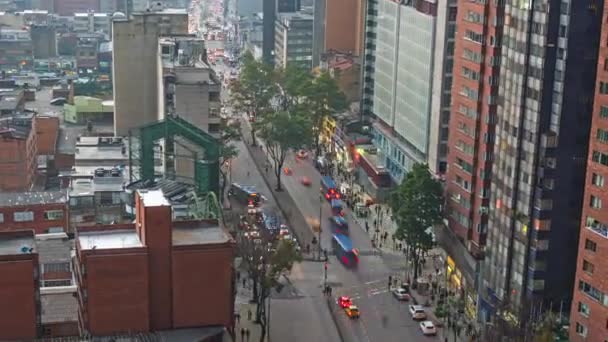 Bogota ruchu upływ czasu panoramowania w dół — Wideo stockowe