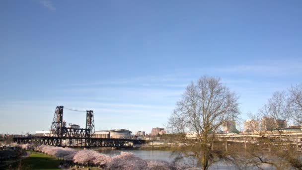 Vista de primavera de Portland, Oregon — Vídeos de Stock