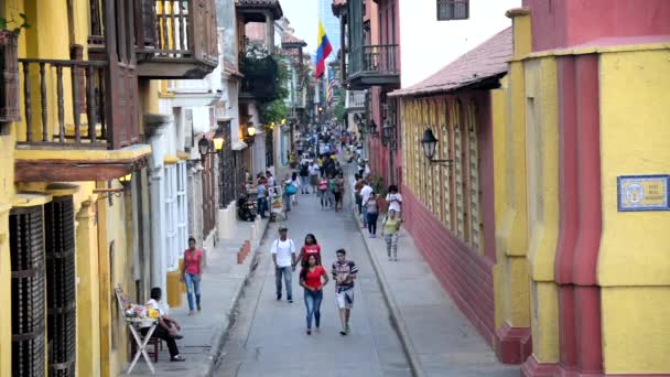 Multidões de movimento rápido em Cartagena — Vídeo de Stock