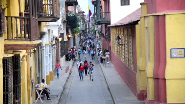 Folkmassor i Cartagena — Stockvideo