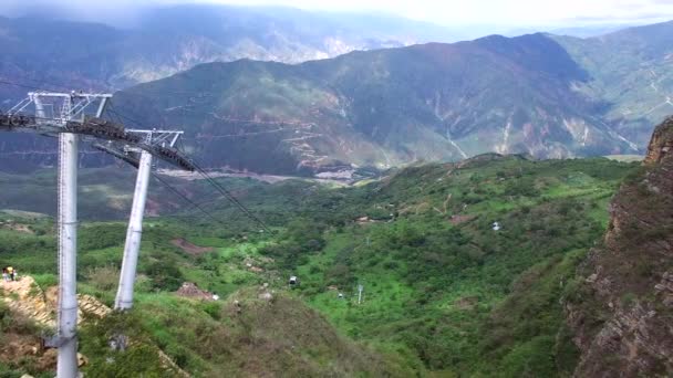 AERIAL Tramway in Chicamocha Canyon — Stock video