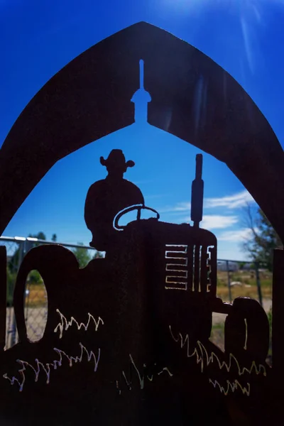 Traktor Silhouette Wyoming — Stock Fotó