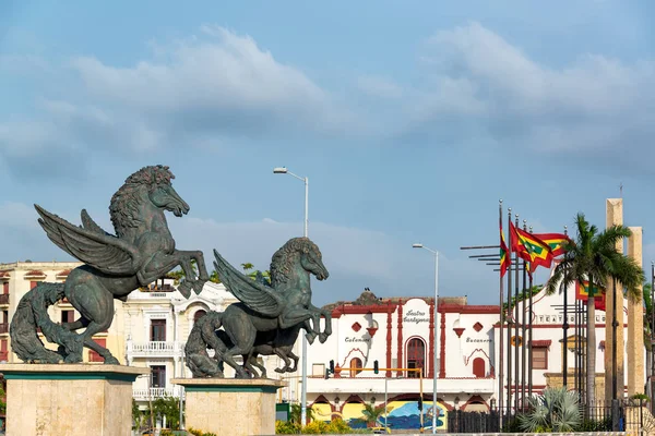 Estátuas de Pegasus em Cartagena — Fotografia de Stock