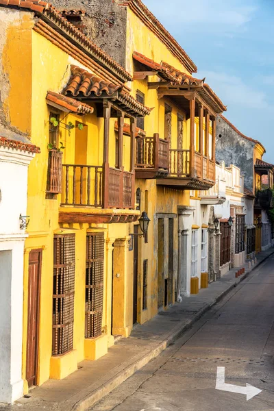 Cartagena Colonial sokak görünümü — Stok fotoğraf