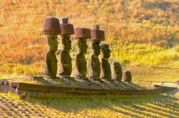 Ahu Nau Nau weergave — Stockfoto