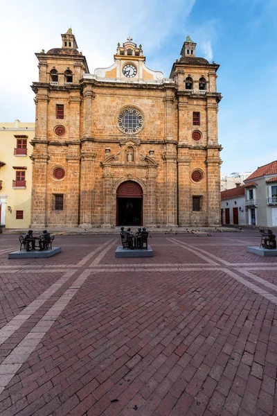 Am frühen morgen san pedro claver kirche blick — Stockfoto