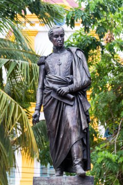 Simon Bolivar Statue in Mompox clipart