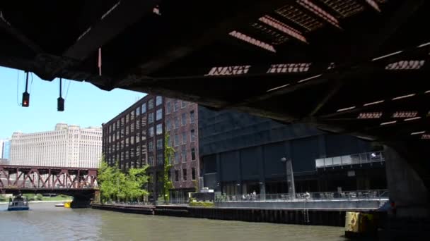 Unter einer Brücke in Chicago — Stockvideo