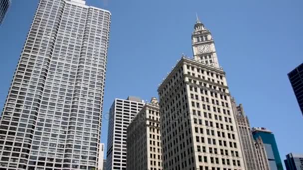 Downtown Chicago wolkenkrabbers — Stockvideo