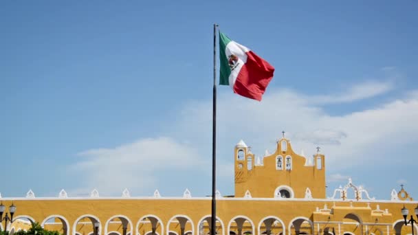 Waving Flag and Monastery — Stock Video