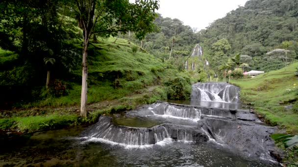 Santa Rosa de Cabal Wasserfall — Stockvideo