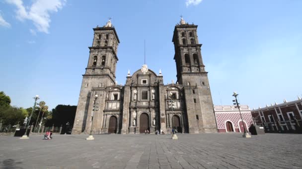 Kathedrale von Puebla, Mexiko — Stockvideo