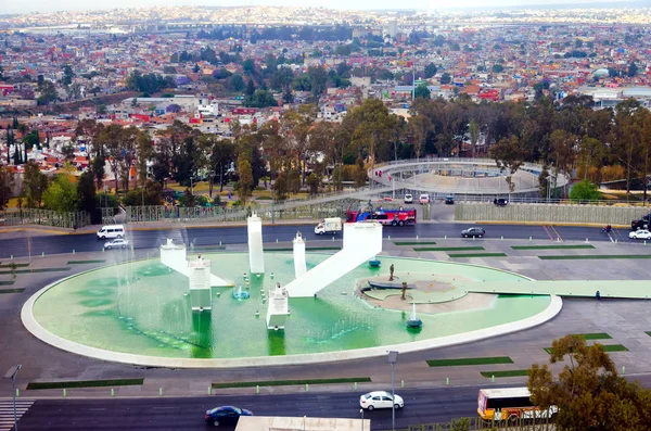 Cityscape Puebla de Zaragoza anıt Ignacio ile — Stok fotoğraf