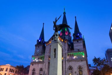 Manizales Cathedral at Night clipart