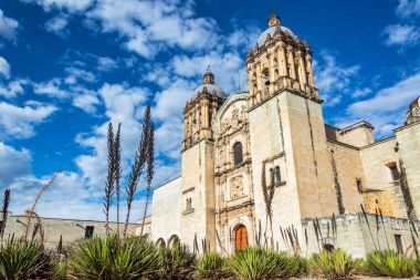 Oaxaca Church and Beautiful Sky clipart