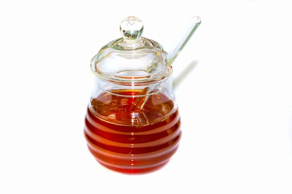 Un barattolo di miele e tuffatore — Foto Stock