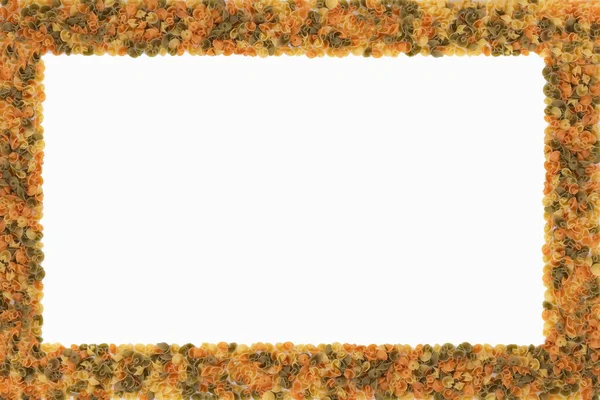 Rectangular frame made of different colored pasta — Stock Photo, Image