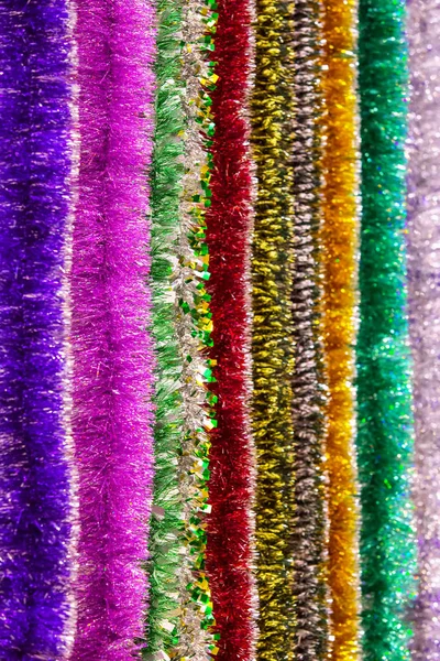 The colorful multi color of tinsel for a background. — Stock Photo, Image