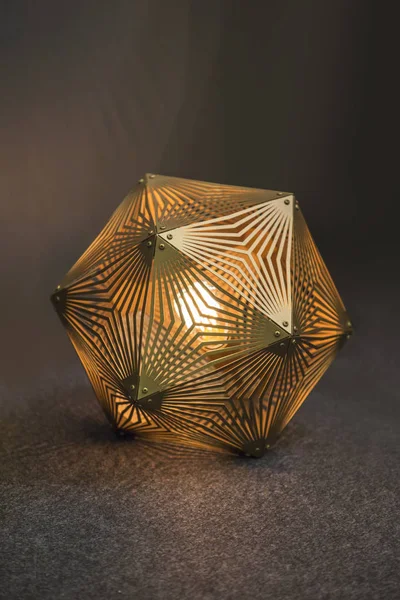 Açık gece lambası, altın metal moda geometrik avize