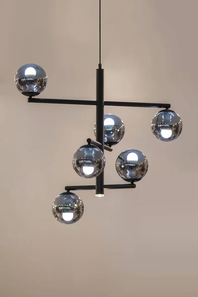 Balles Éclairage Sur Lustre Dans Lampe Ampoules Suspendues Rail Lampes — Photo