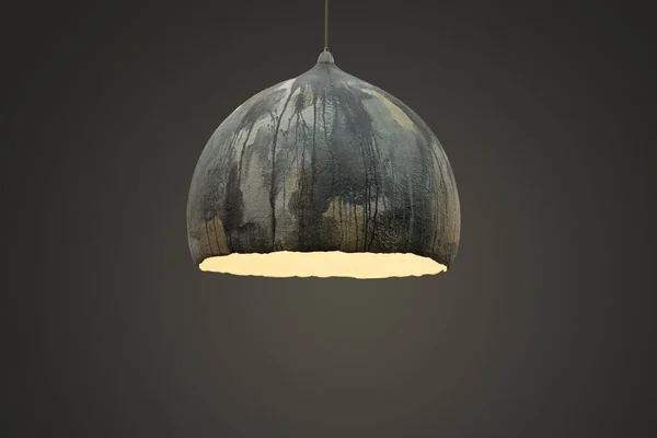 Gray Chandelier Grunge Texture Large Ceiling Modern Lamp Design — Stock Photo, Image