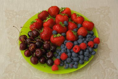 Çeşitli yaz meyveleri çevre resmi