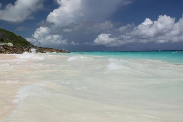 Vue Imprenable Sur Une Plage Sable Blanc Des Bermudes — Photo