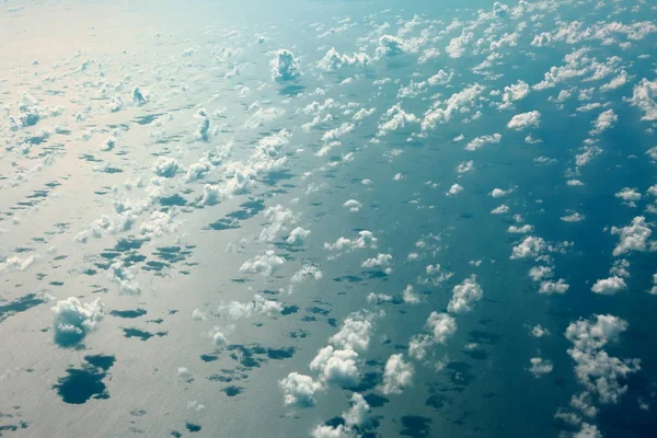 Vue Aérienne Beaux Nuages Blancs Dans Ciel Bleu Beau Fond — Photo