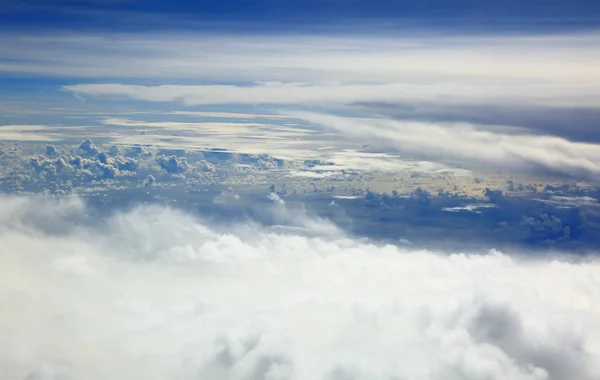 Vista Aérea Hermosas Nubes Blancas Cielo Azul Lindo Fondo —  Fotos de Stock