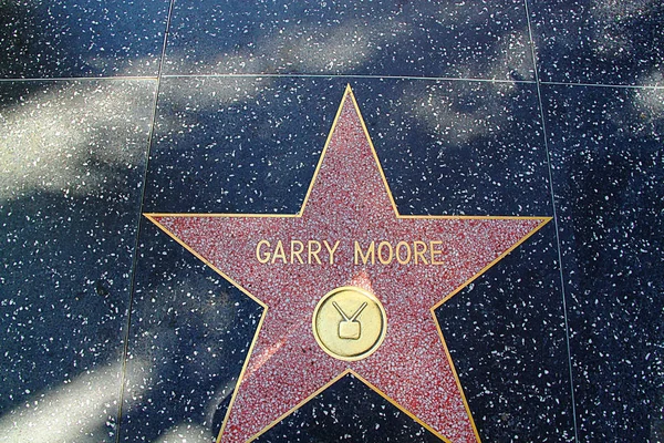 Hollywood Walk Fame Ster Met Naam Van Garry Moore — Stockfoto