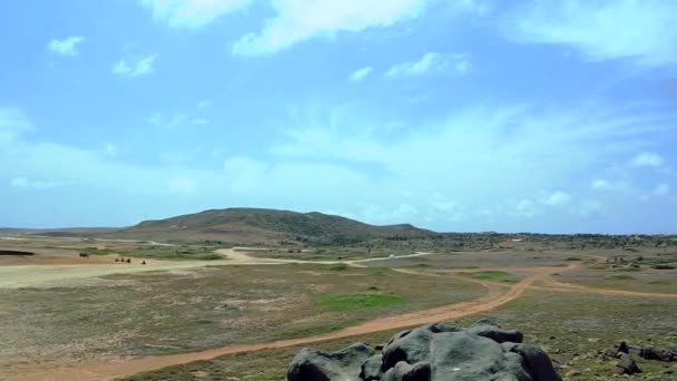 Přírodní Krásy Aruby Severní Pobřeží Terénní Auta Aruba Úžasné Písek — Stock video