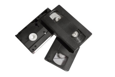 Eski video kaset kaset izole kırpma yolu ile beyaz arka plan üzerinde görünümünü