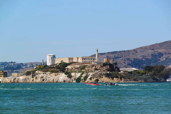 San Francisco Blick Auf Das Gefängnis Alcatraz Hintergrund Der Insel — Stockfoto
