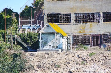 San Francisco. Hapishane Alcatraz görünümü. En fazla yüksek güvenlik federal hapishane. ABD.