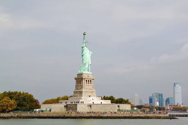 Bonita Vista Sobre Estatua Libertad Nueva York — Foto de Stock