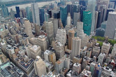 Ariel görünümü üzerinde Manhattan.New York.Usa. Güzel arka plan.