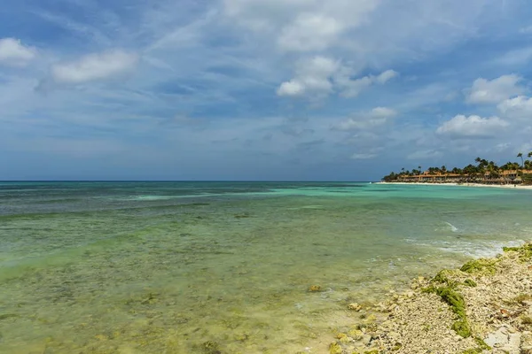 Agua Mar Turquesa Cielo Azul Eagle Beach Isla Aruba Hermosa —  Fotos de Stock