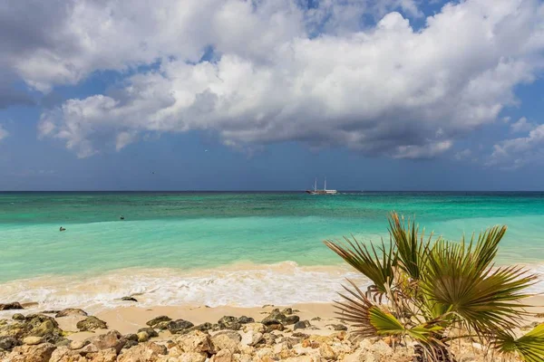 Wunderschöner Blick Auf Den Atlantik Weiße Sandküste Auf Türkisfarbenem Wasser — Stockfoto