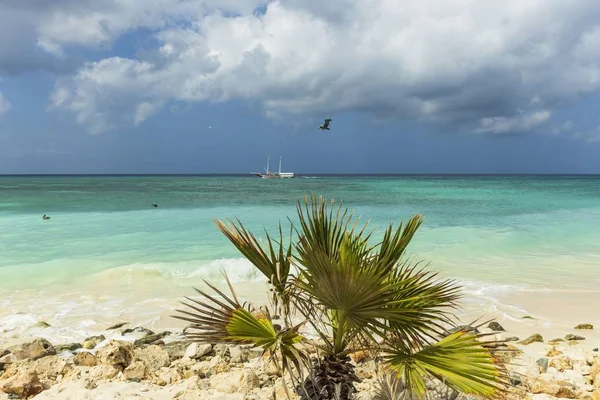 Wunderschöner Blick Auf Den Atlantik Weiße Sandküste Auf Türkisfarbenem Wasser — Stockfoto