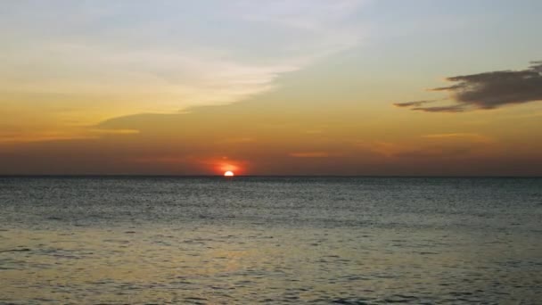 Pôr Sol Incrível Eagle Beach Ilha Aruba Caraíbas Vista Inesquecível — Vídeo de Stock