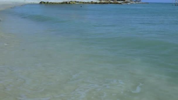 Fantastisk Skönhet Eagle Beach Aruba Island Karibiska Havet Stranden Vacker — Stockvideo