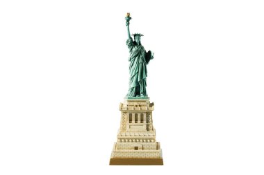 Close up view isolated Statue of Liberty. Liberty Island in New York. Harbor in New York. Beautiful  background. clipart