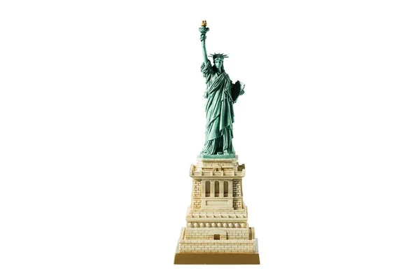 İzole edilmiş Özgürlük Anıtı 'nı kapatın. New York 'taki Özgürlük Adası. New York Limanı. Güzel arkaplan.